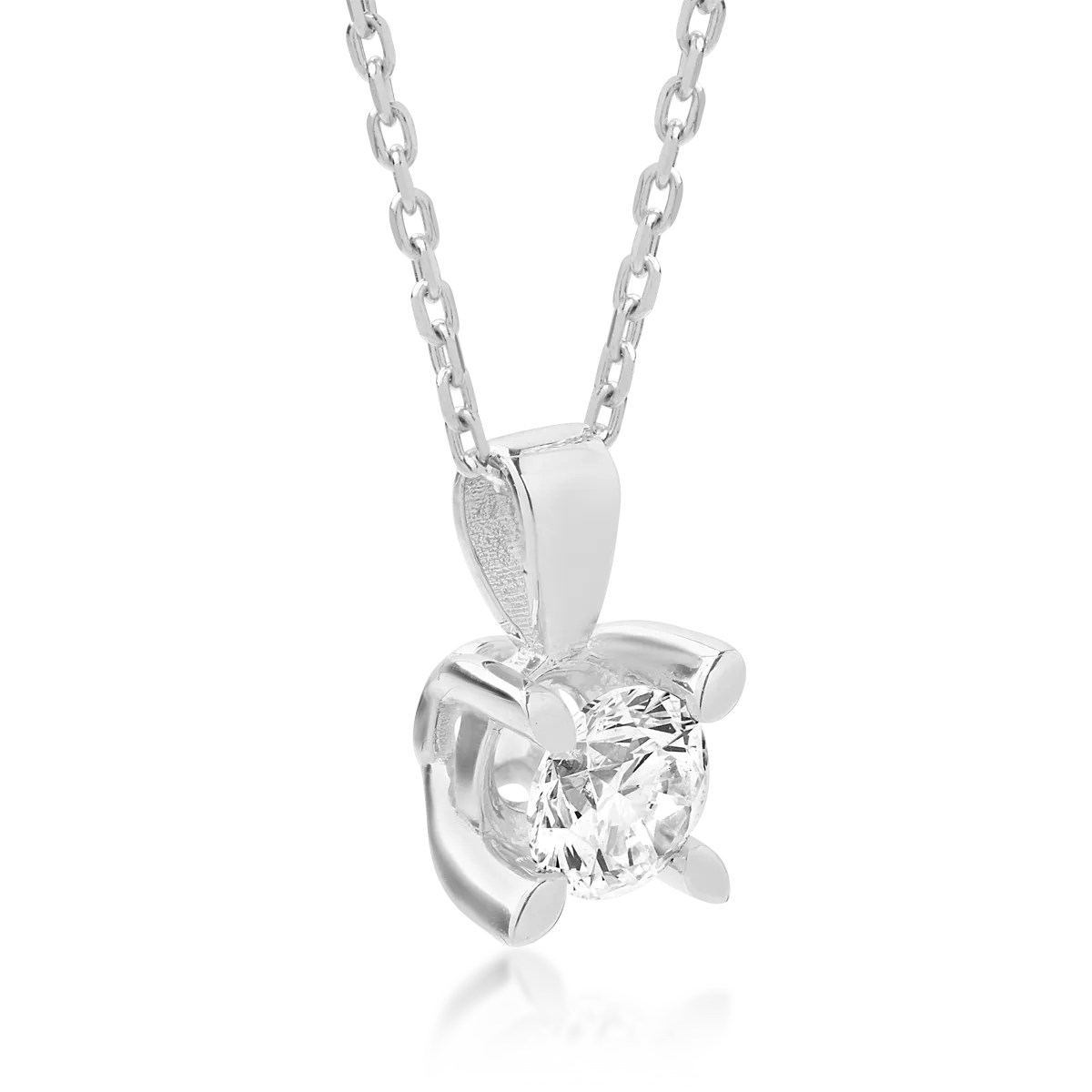 18K white gold pendant necklace with 1ct diamond