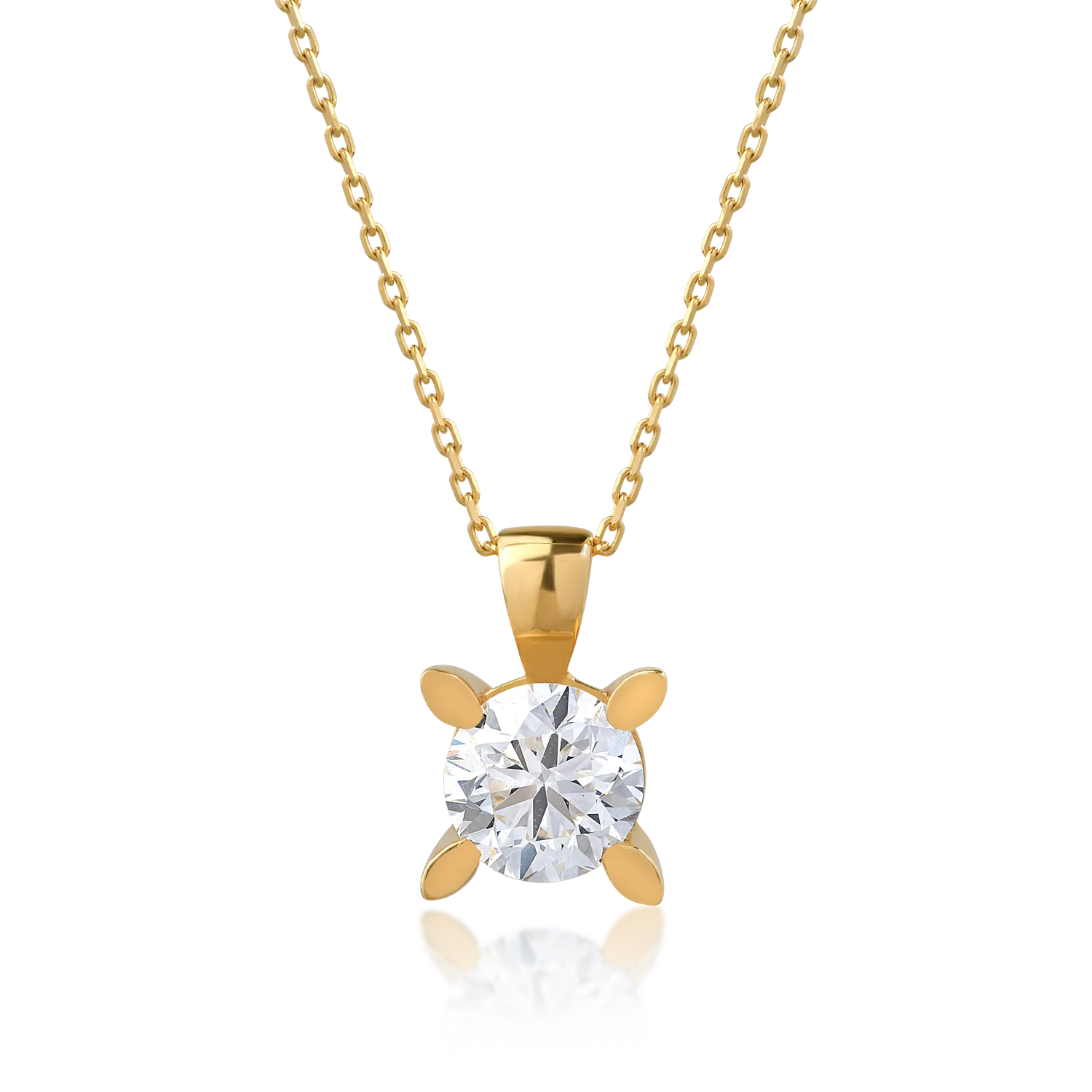 18K yellow gold pendant necklace with 1ct diamond