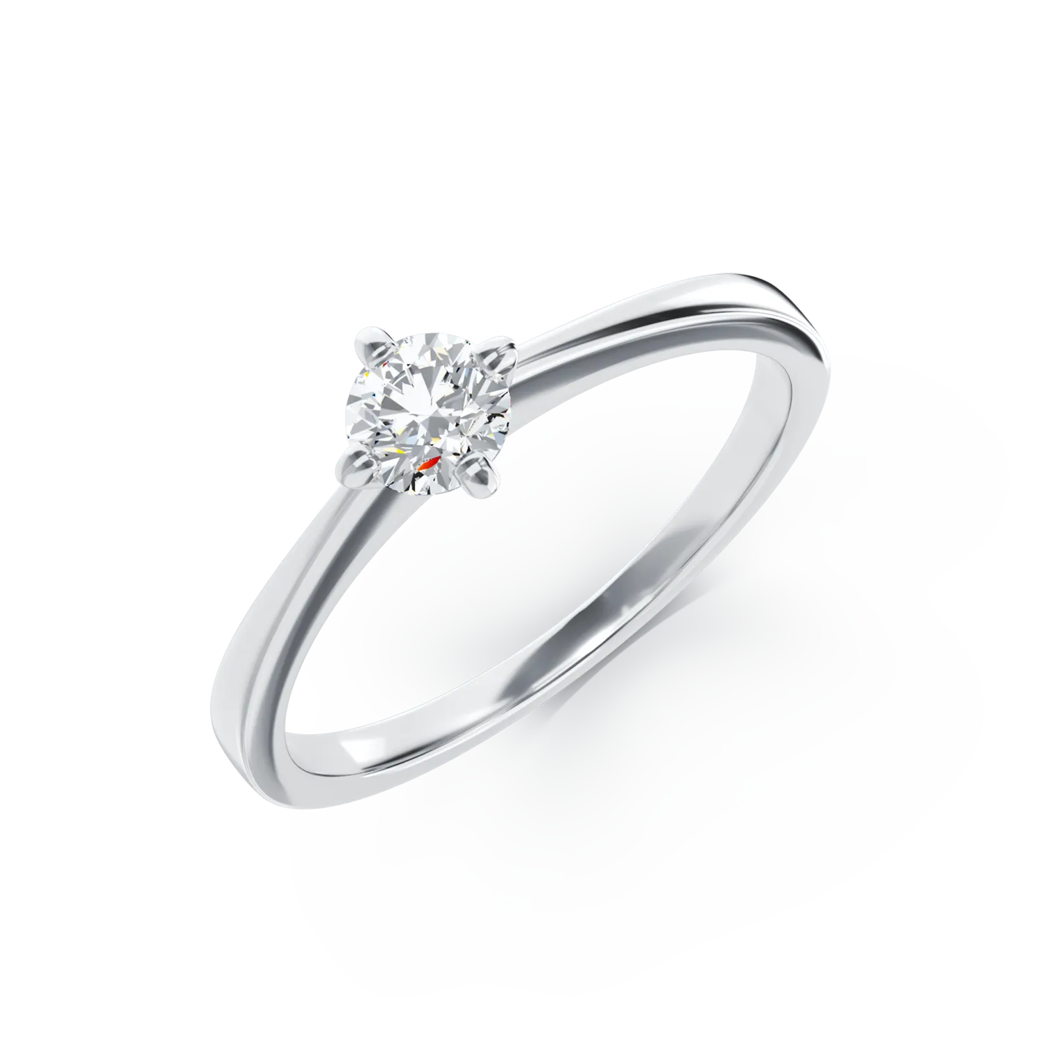 Inel de logodna din aur alb de 18K cu diamant de 0.31ct