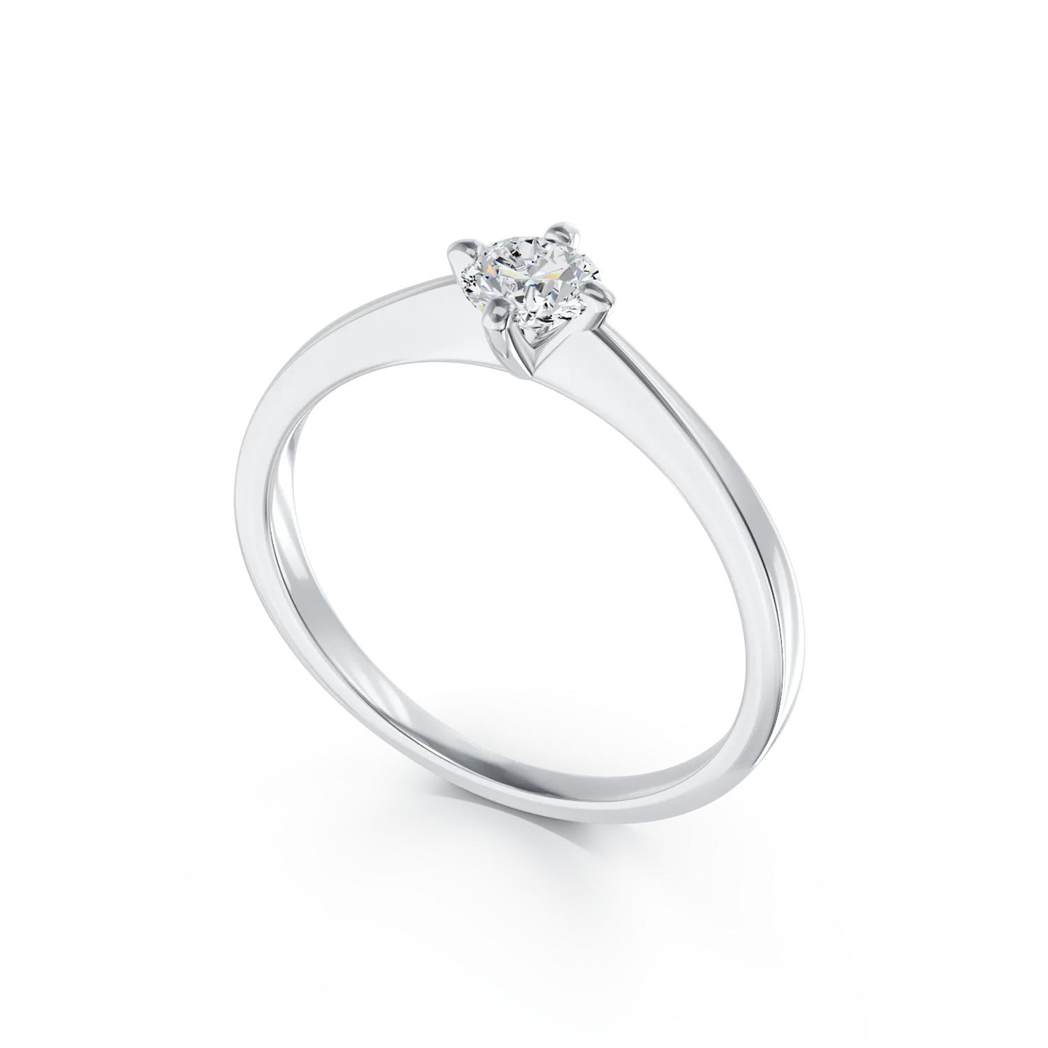 Inel de logodna din aur alb de 18K cu diamant de 0.31ct