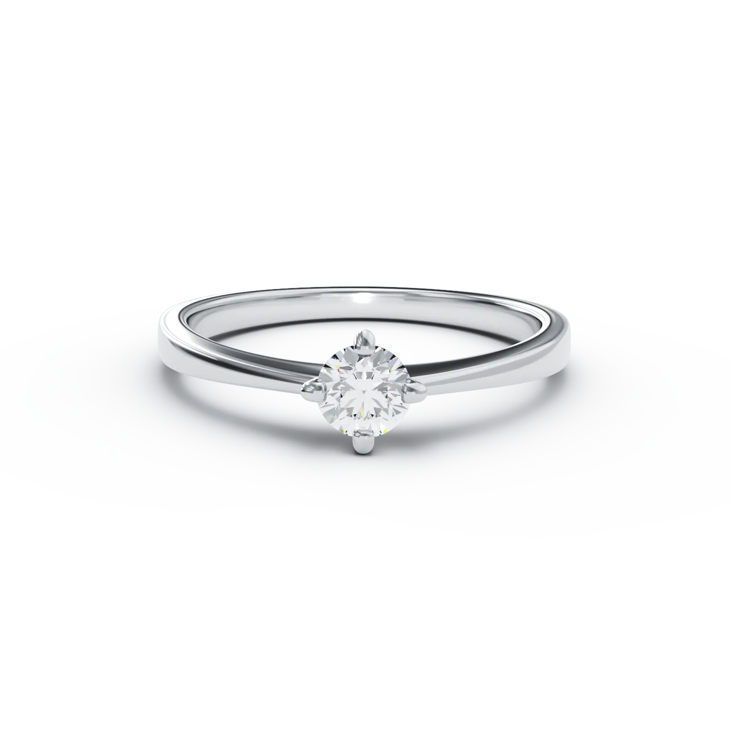 Inel de logodna din aur alb de 18K cu diamant de 0.31ct