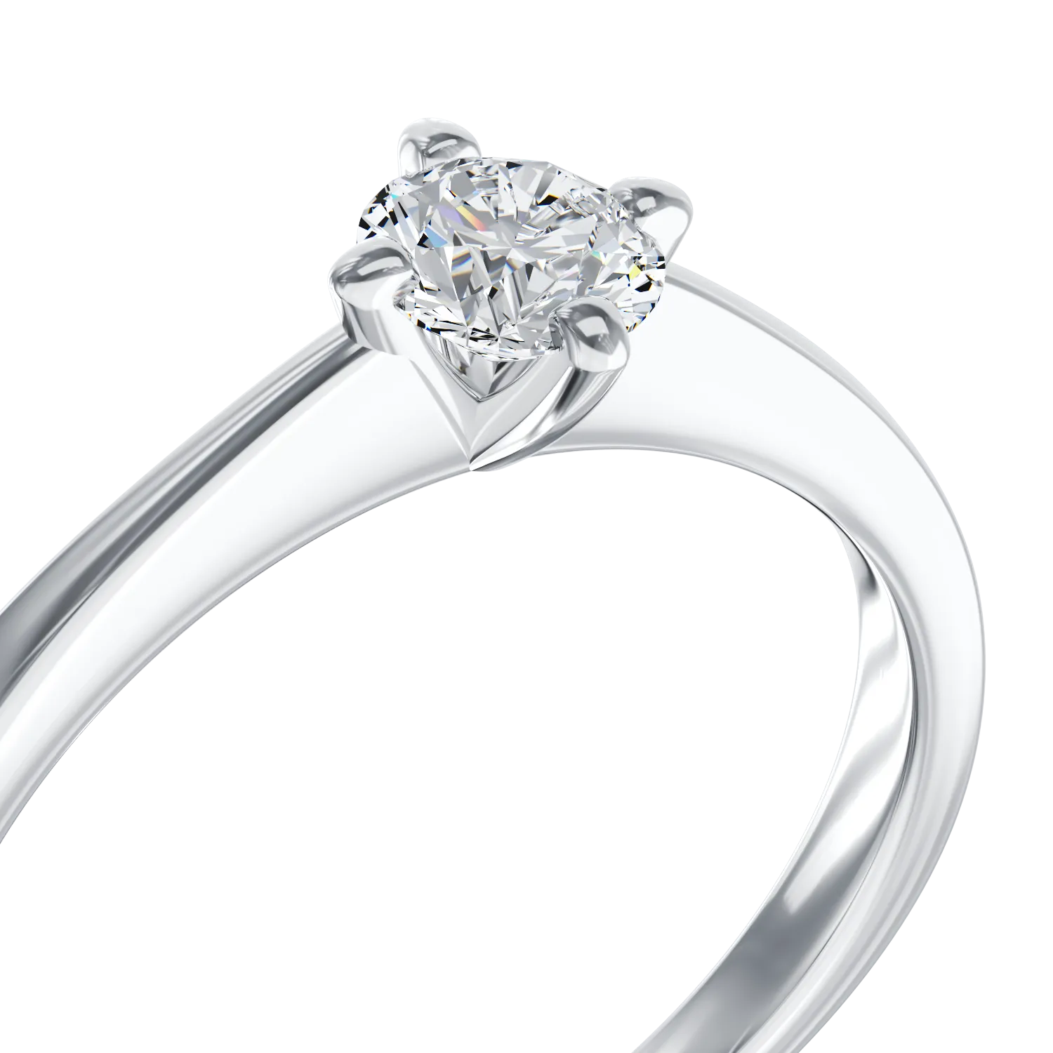 Inel de logodna din aur alb de 18K cu diamant de 0.31ct