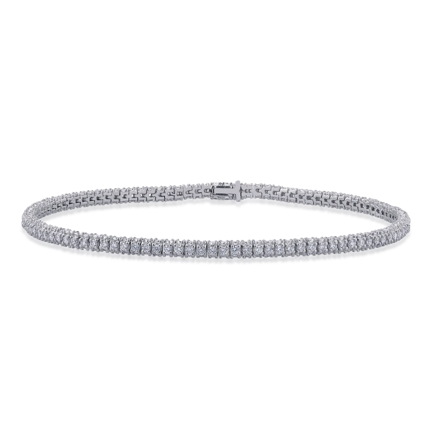 Bratara tennis din aur alb cu diamante de 3.047ct