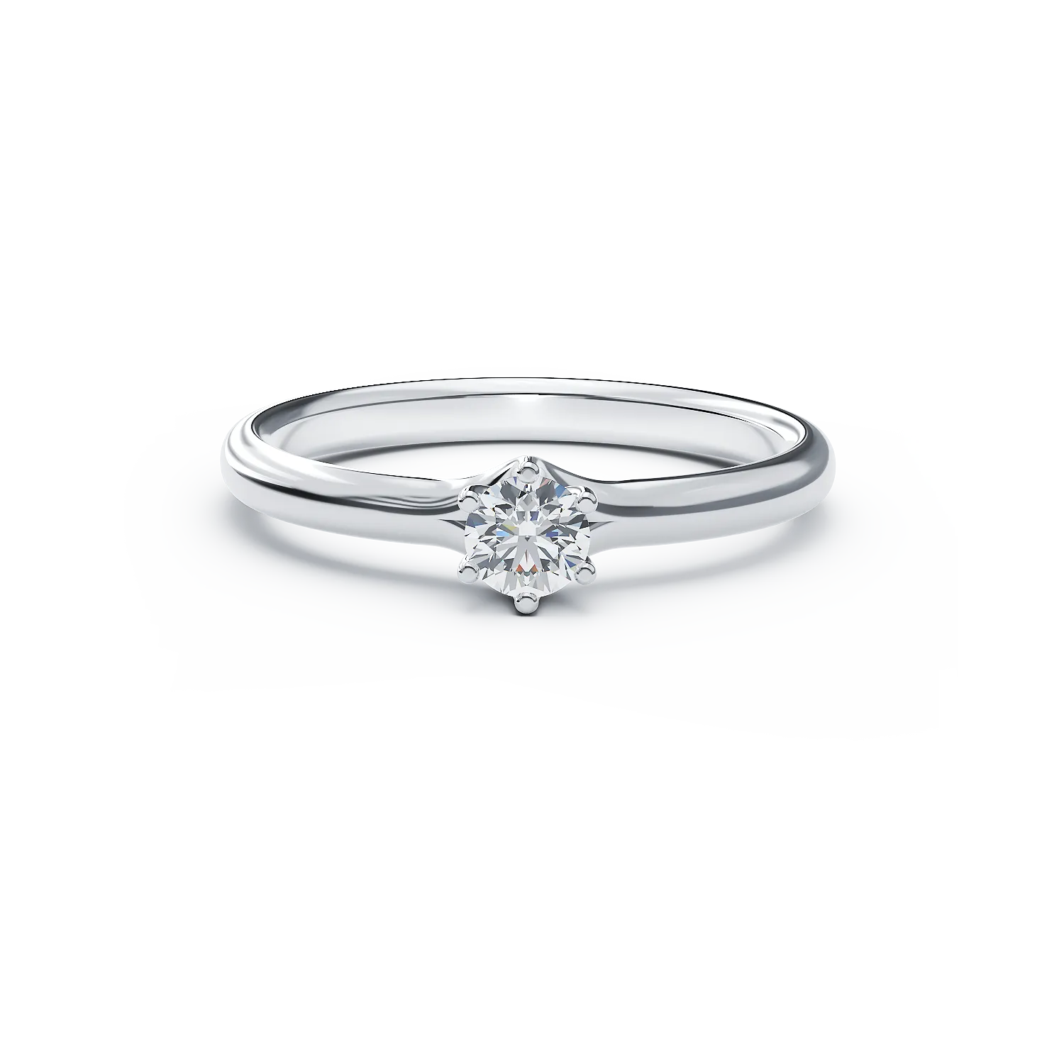 Platynowy pierścionek zaręczynowy z brylantem w pasjansie 0.195ct