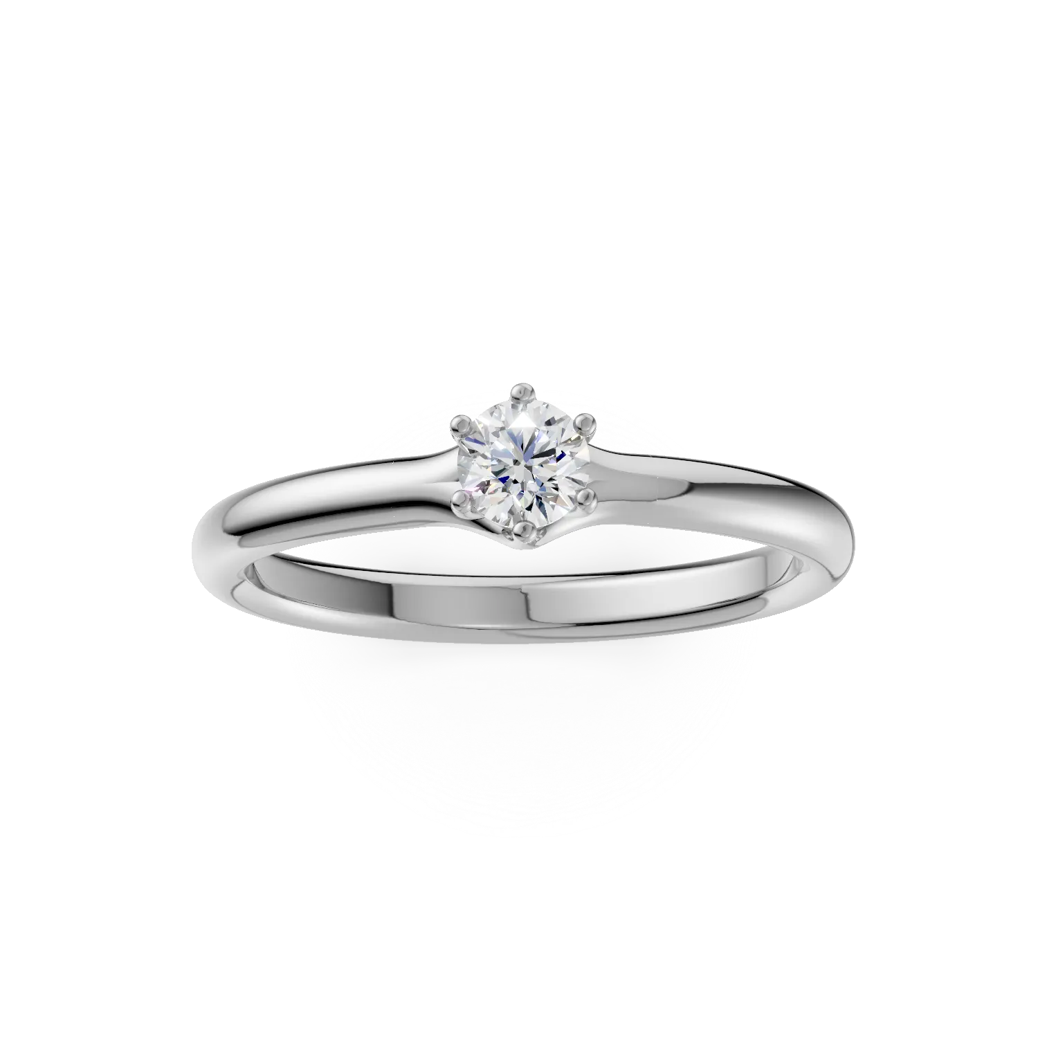 Inel de logodna din platina cu un diamant solitaire de 0.195ct