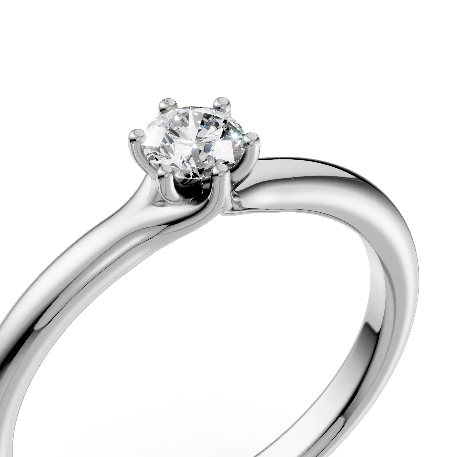 Inel de logodna din platina cu un diamant solitaire de 0.195ct