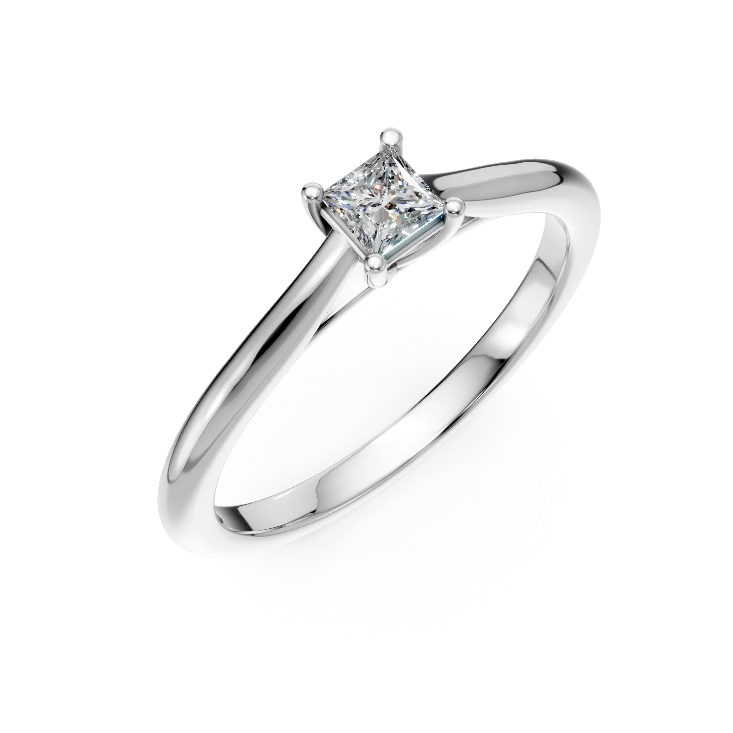 Inel de logodna din platina cu un diamant solitaire de 0.19ct