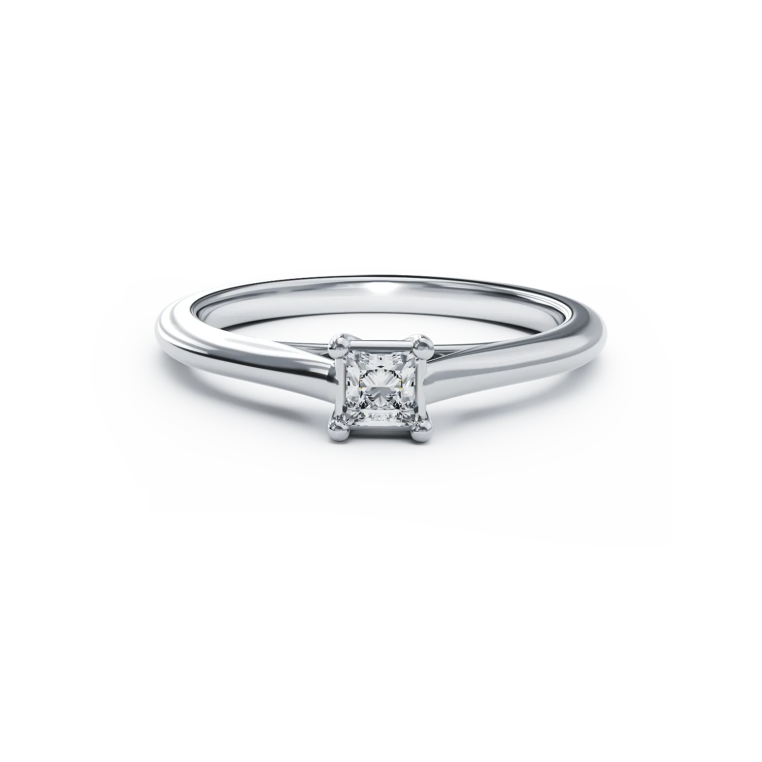 Платинен годежен пръстен с диамант пасианс 0.19