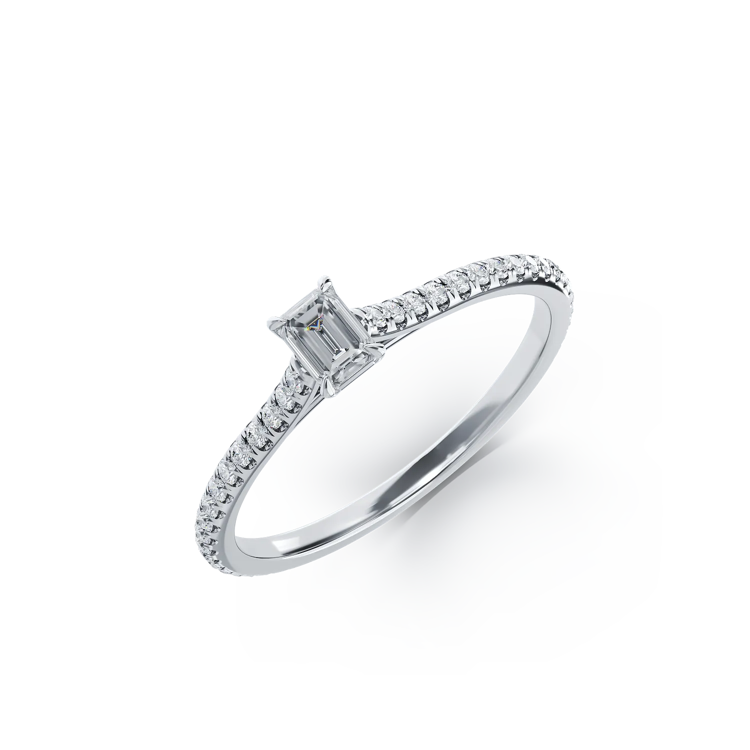 Platina eljegyzési gyűrű 0,19kt gyémánttal és 0,195kt gyémánttal