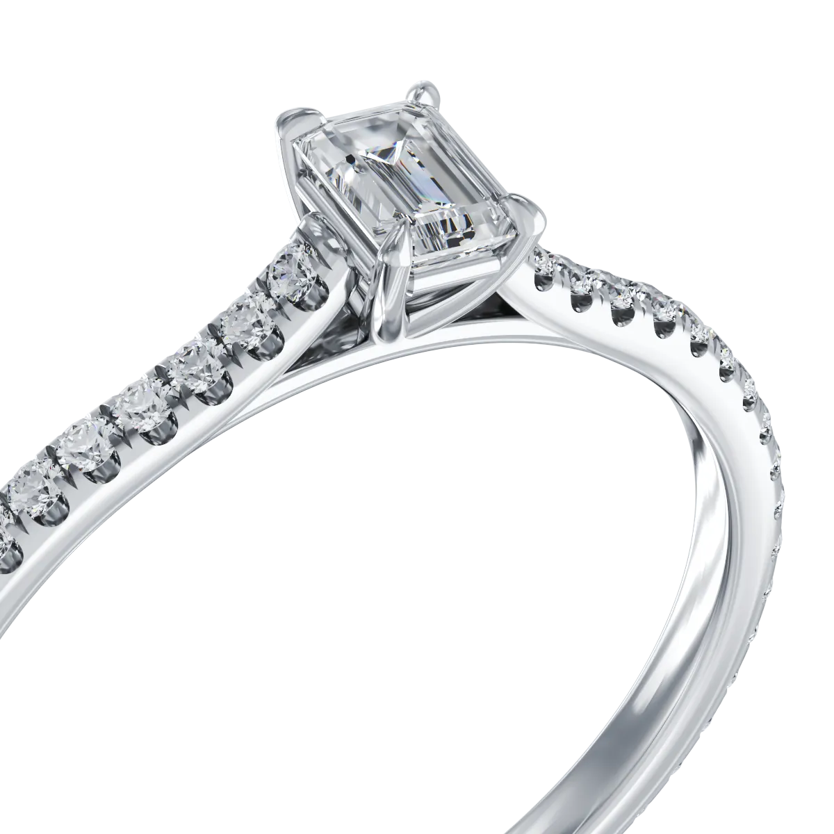 Platinum engagement ring with 0.19ct diamond and 0.195ct diamonds