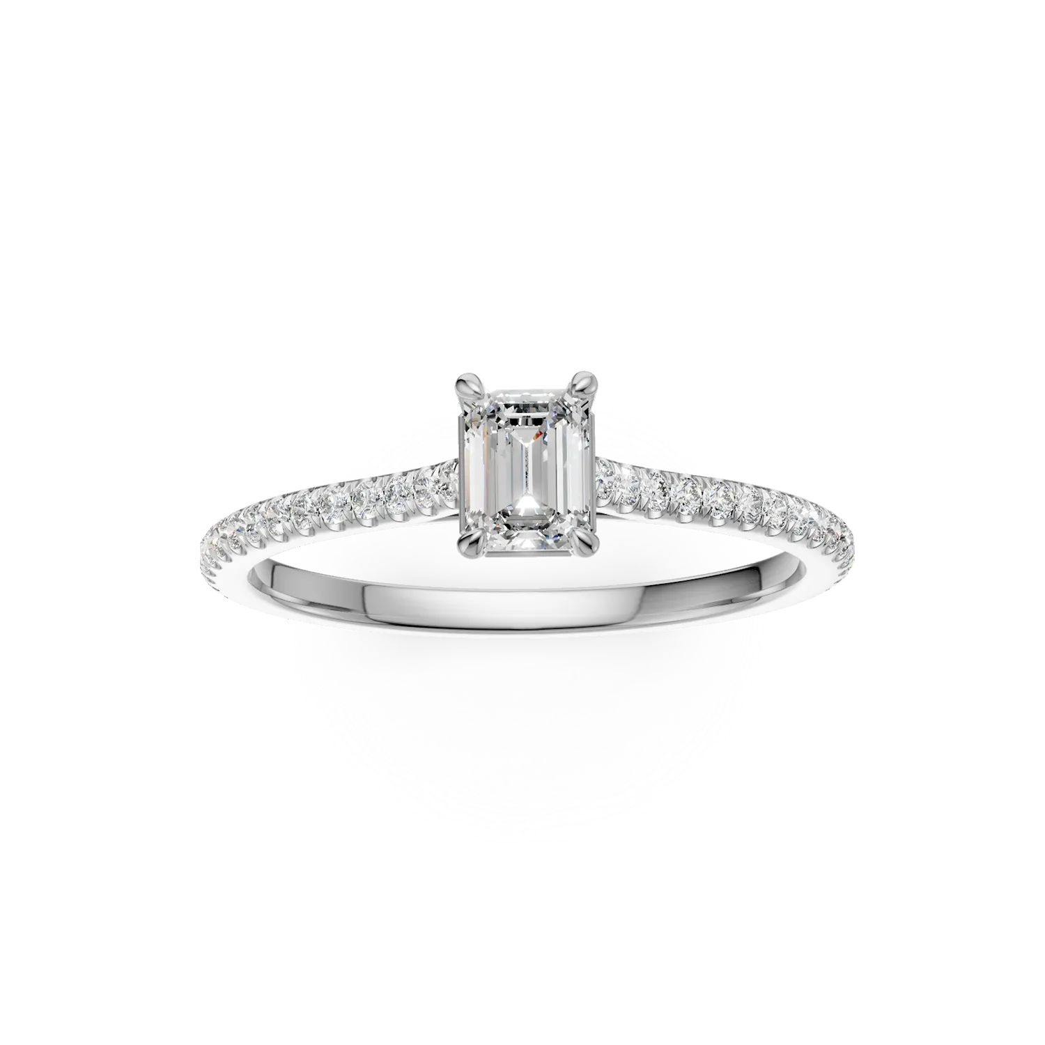 Платинен годежен пръстен с диамант от 0.19ct и диаманти от 0.18ct