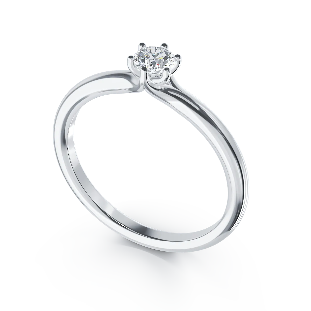 Платинен годежен пръстен с диамант пасианс 0.24