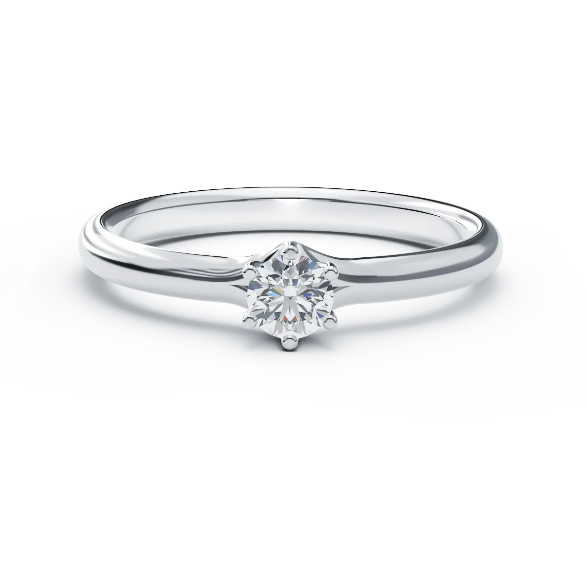 Platynowy pierścionek zaręczynowy z brylantem w pasjansie 0.264ct