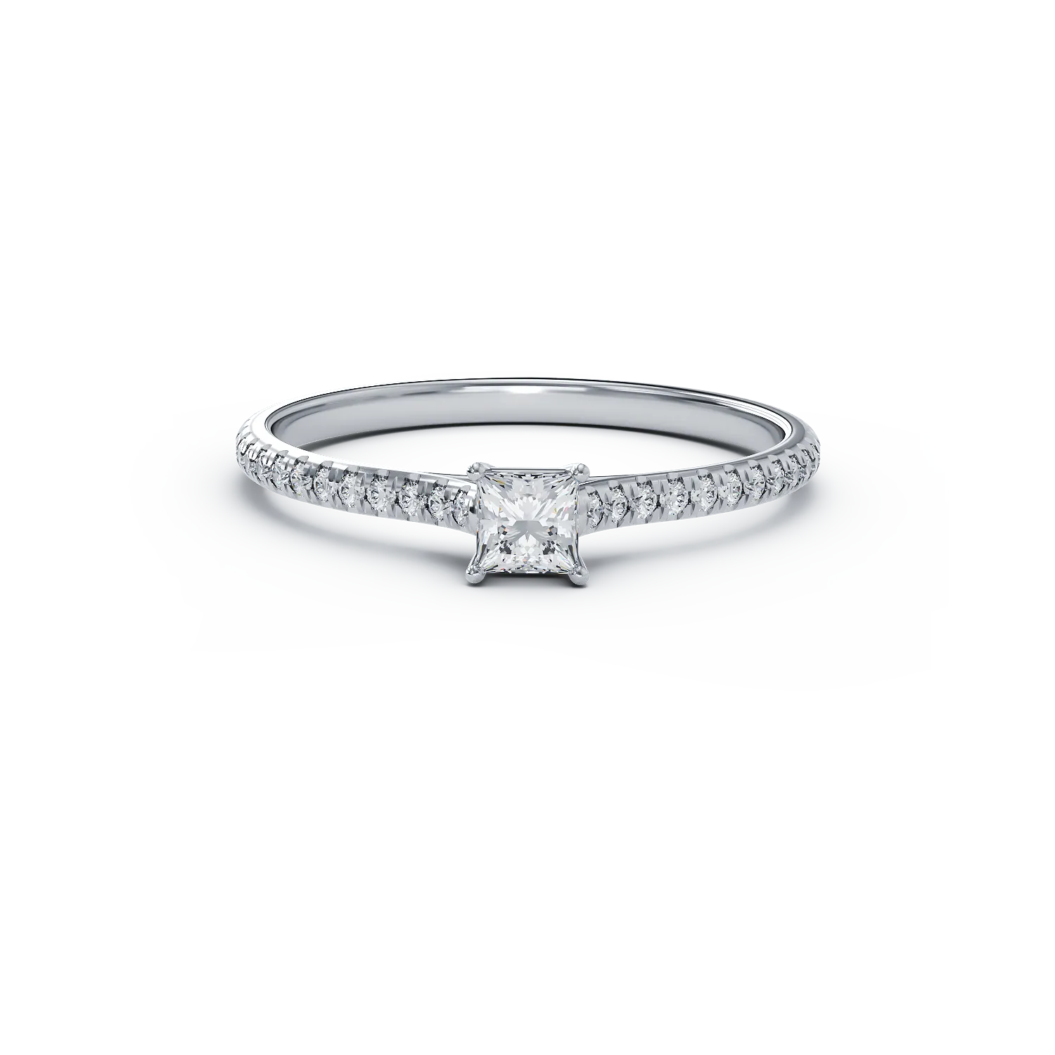 Platina eljegyzési gyűrű 0.25kt gyémánttal és 0.16kt gyémánttal