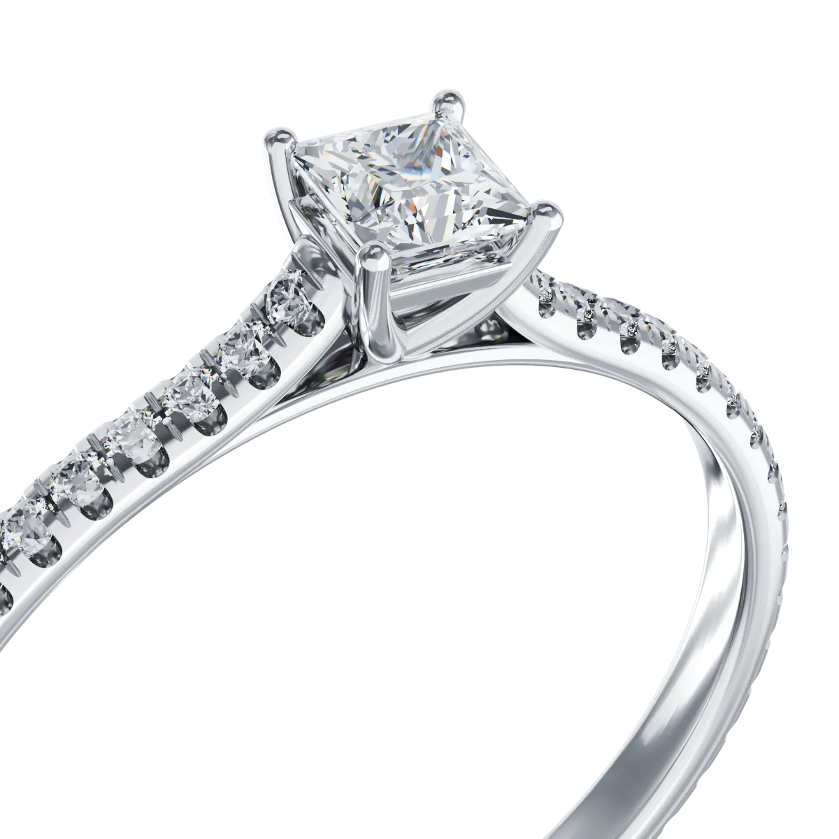 Platinum engagement ring with 0.25ct diamond and 0.175ct diamonds