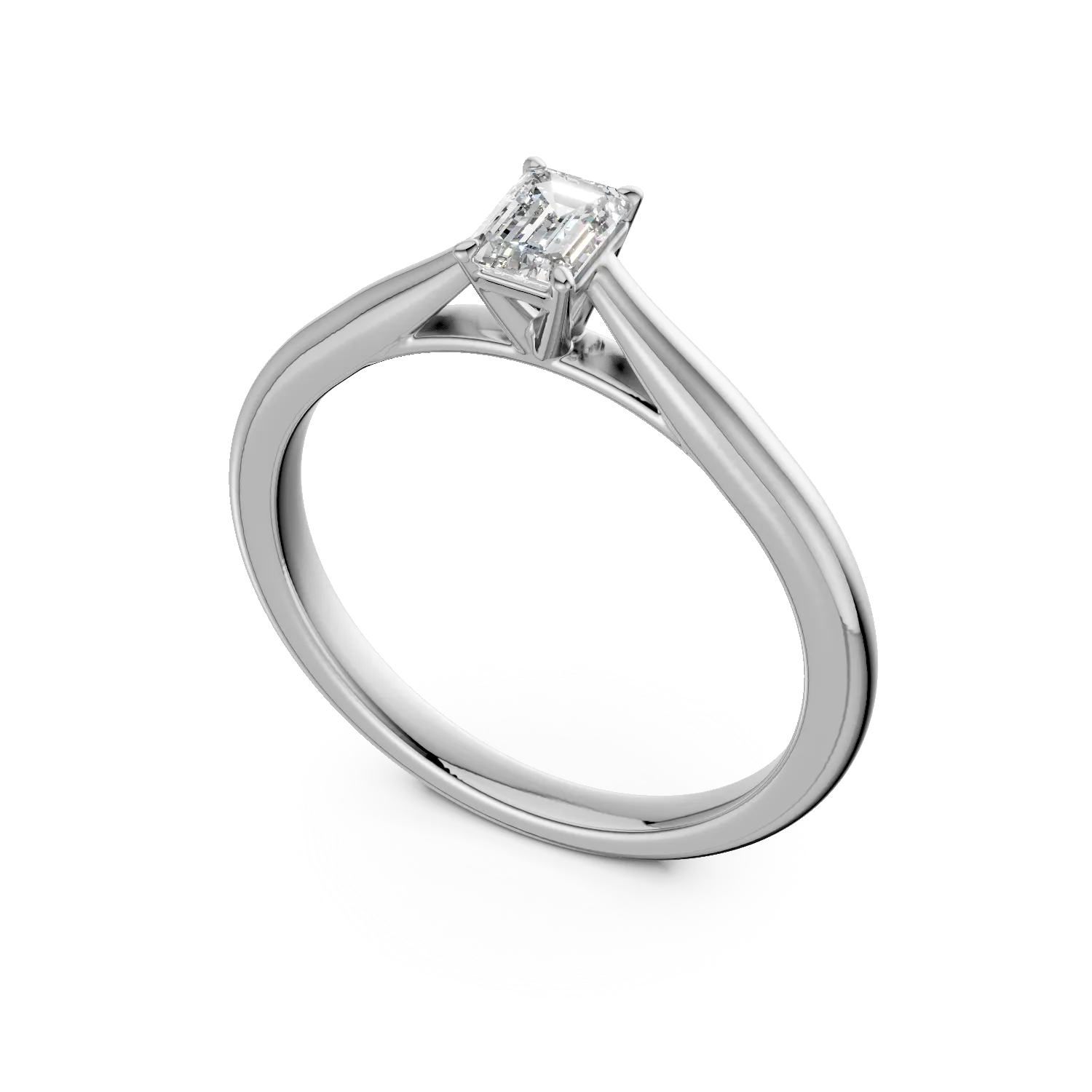Inel de logodna din platina cu un diamant solitaire de 0.26ct