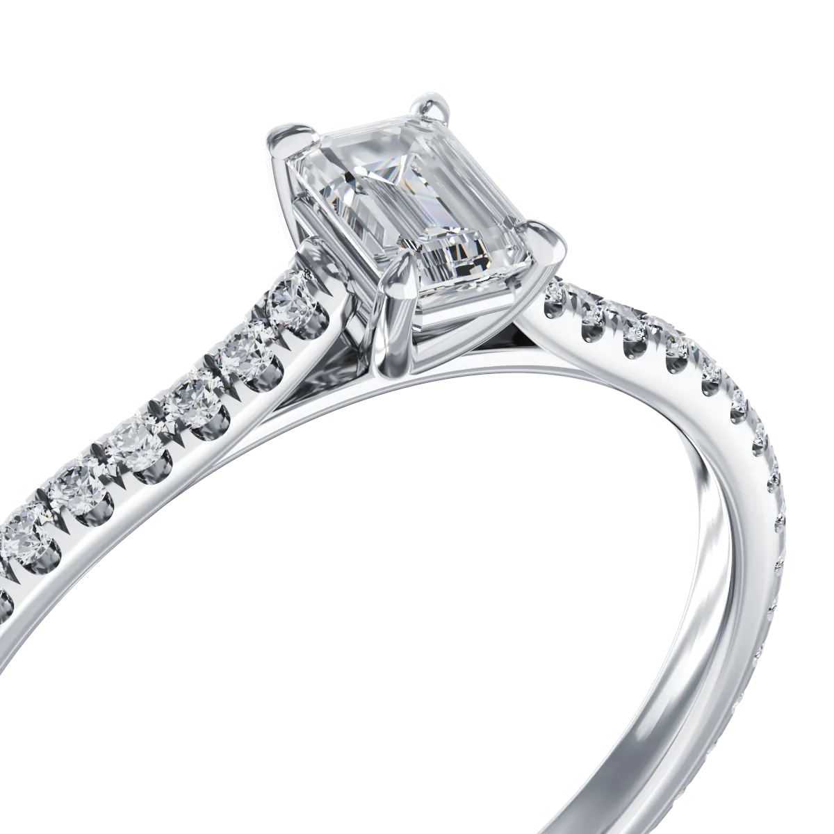 Platynowy pierścionek zaręczynowy z brylantem 0.25ct i brylantami 0.21ct