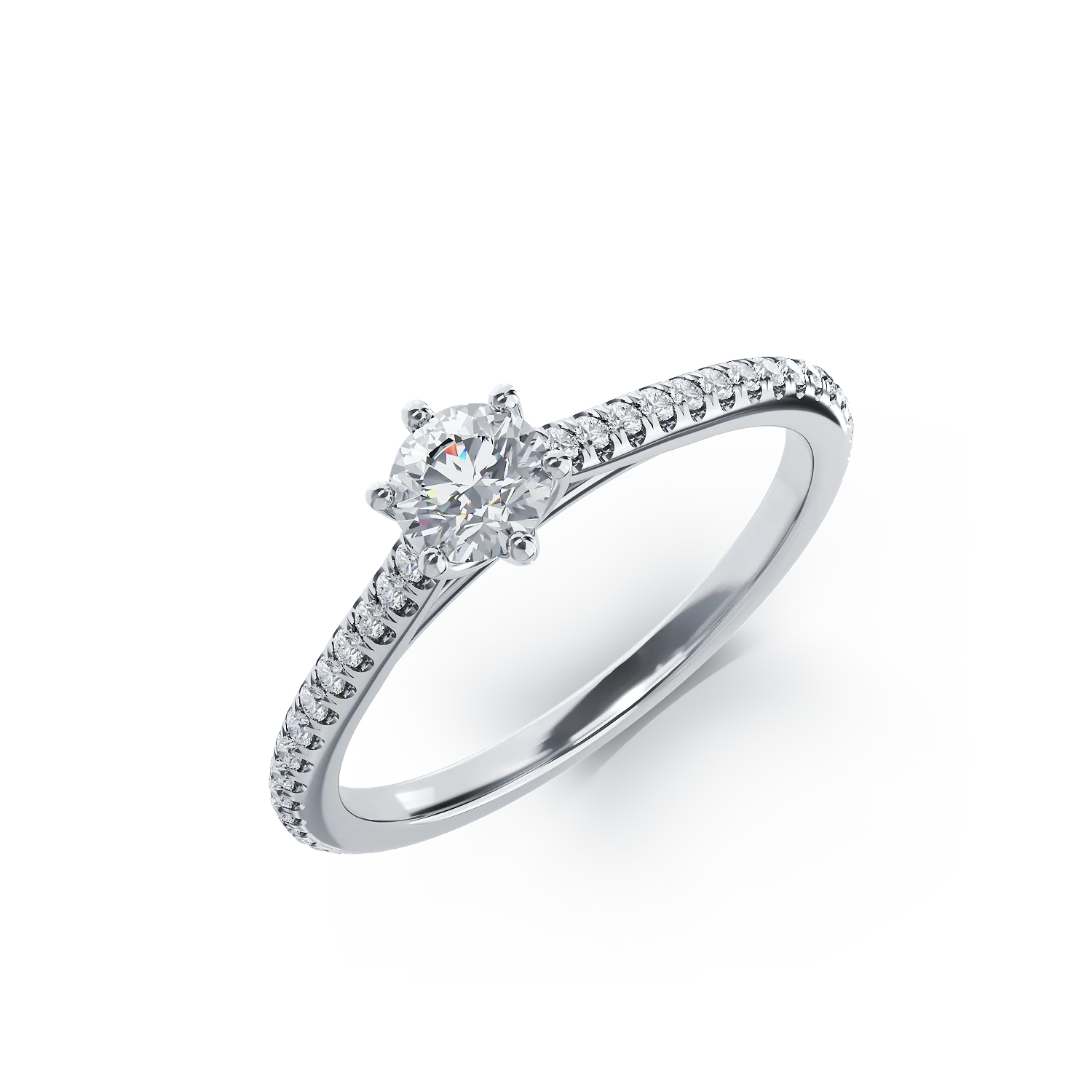 Platynowy pierścionek zaręczynowy z brylantem 0.31ct i brylantami 0.17ct