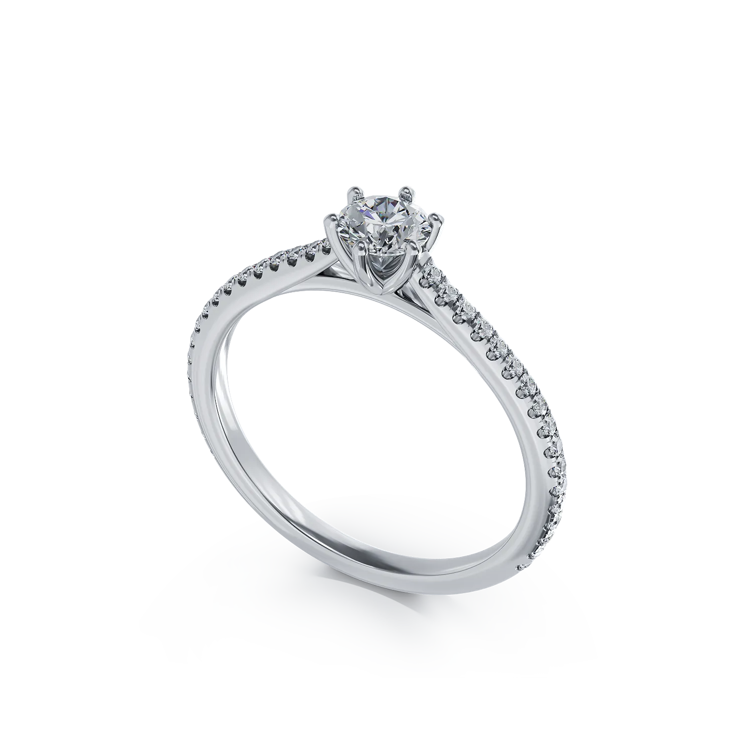 Platinum engagement ring with 0.31ct diamond and 0.19ct diamonds