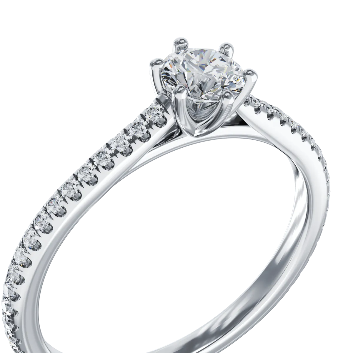 Platinum engagement ring with 0.31ct diamond and 0.19ct diamonds