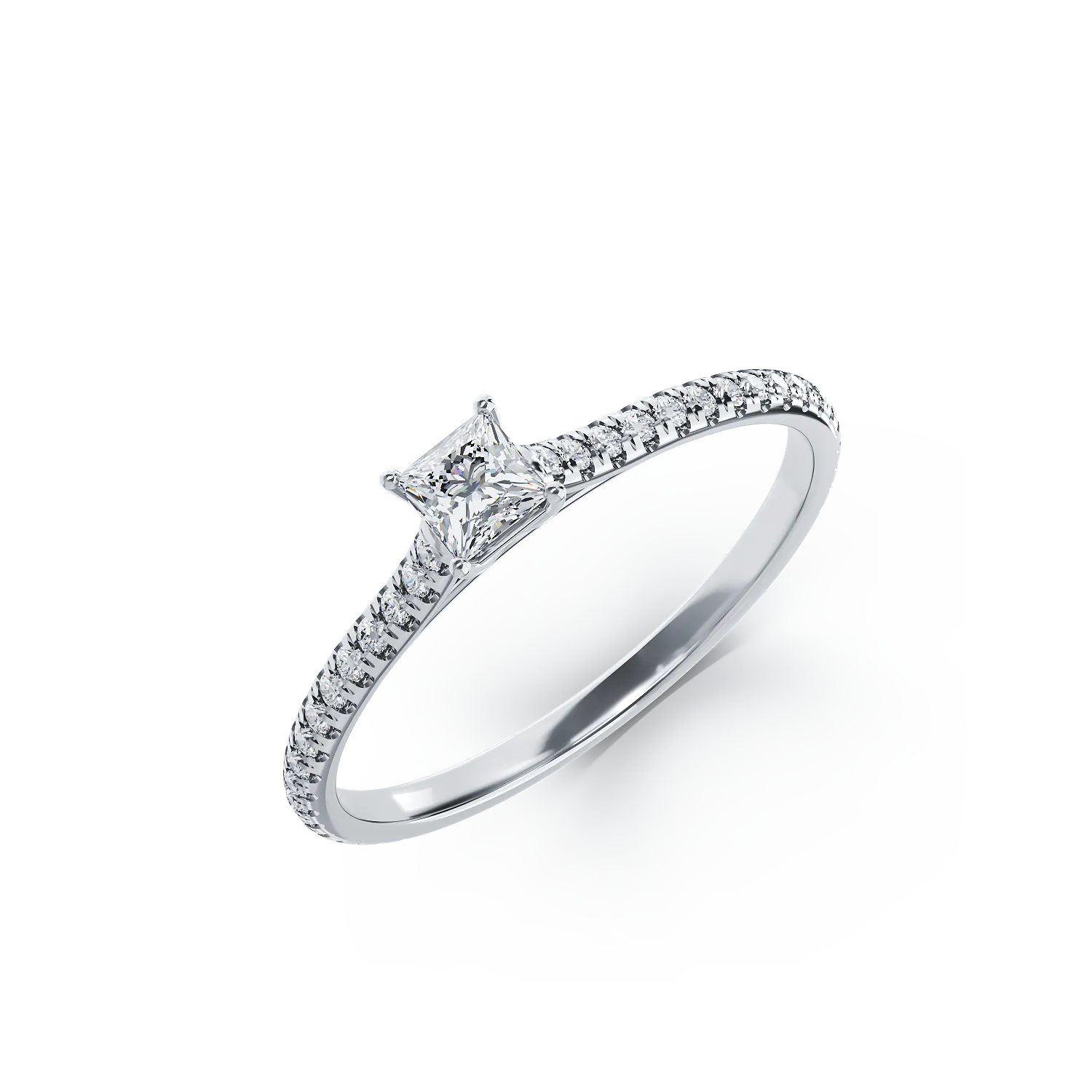 Platynowy pierścionek zaręczynowy z brylantem 0.2ct i brylantami 0.16ct