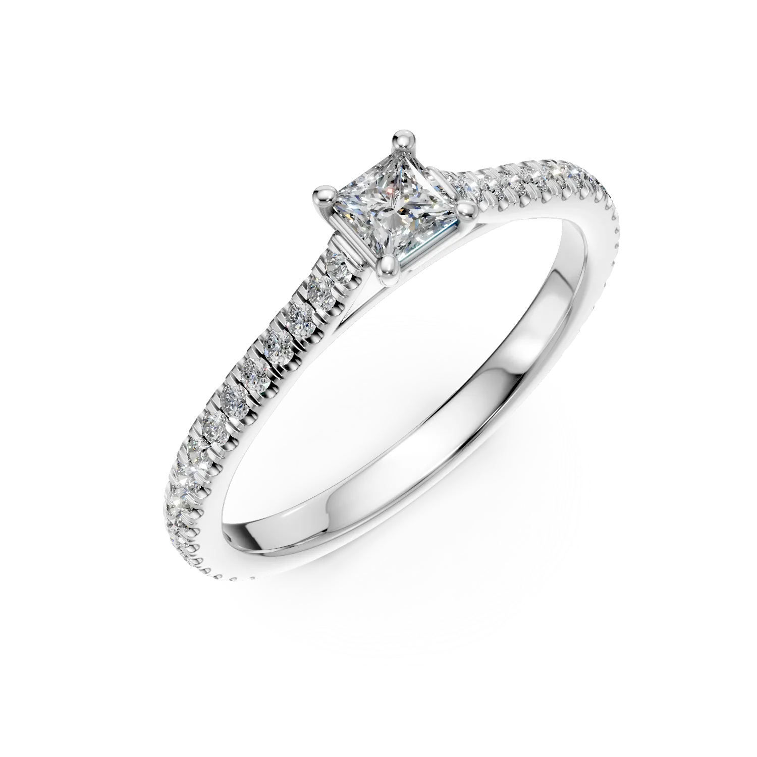 Teilor Inel de logodna din platina cu diamant princess de 0.2ct si diamante de 0.17ct