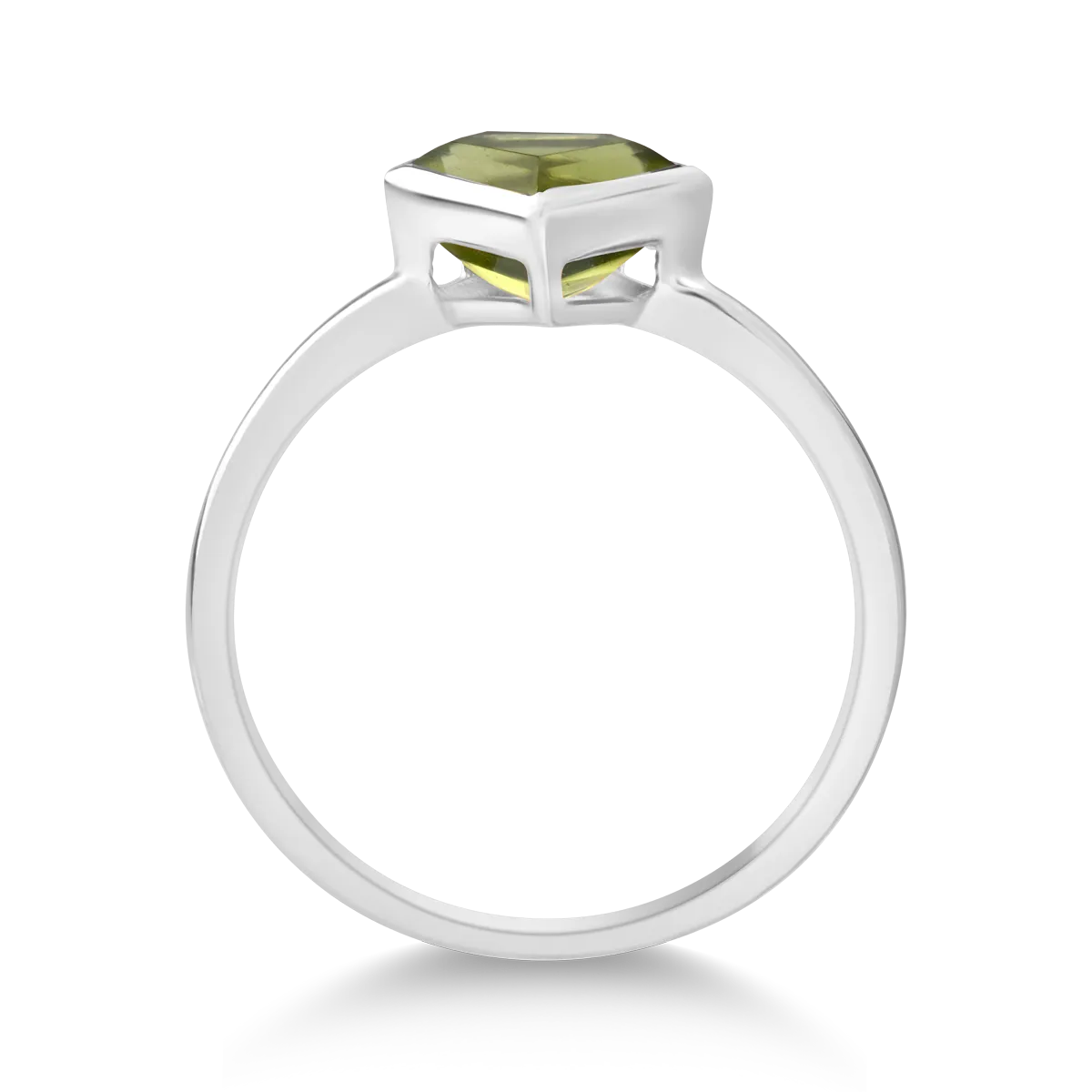 Inel din aur alb de 18K cu peridot de 1.4ct