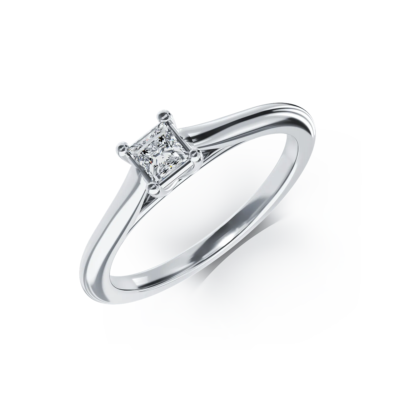 Платинен годежен пръстен с диамант пасианс 0.205ct
