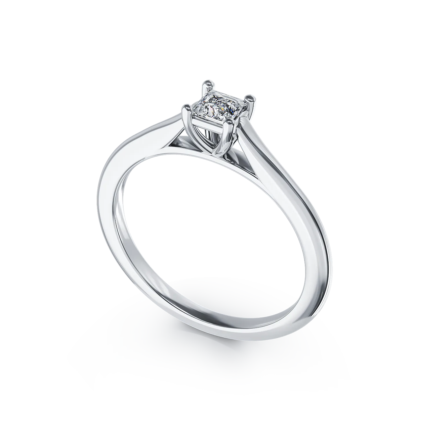 Платинен годежен пръстен с диамант пасианс 0.205ct
