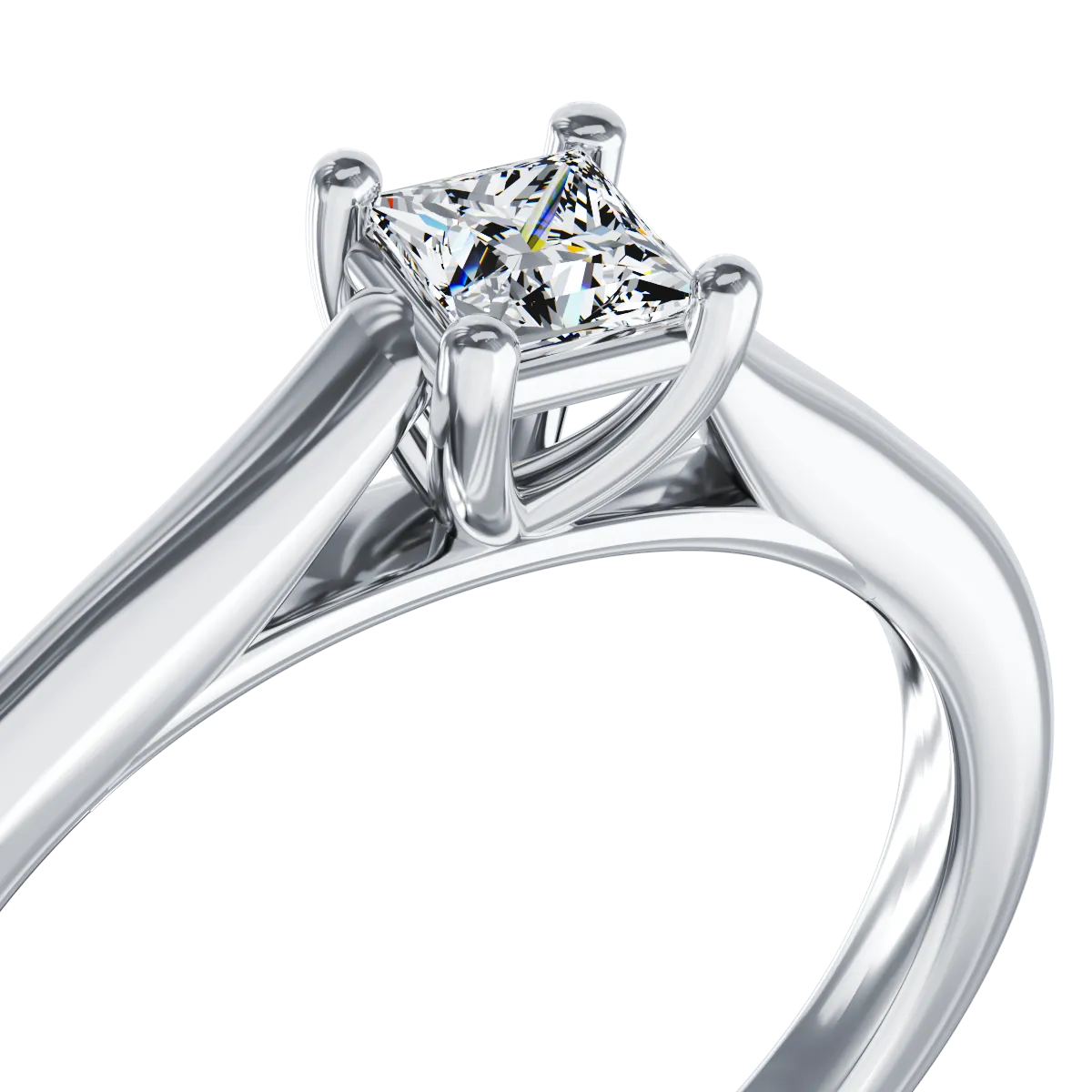 Platynowy pierścionek zaręczynowy z brylantem w pasjansie 0.205ct