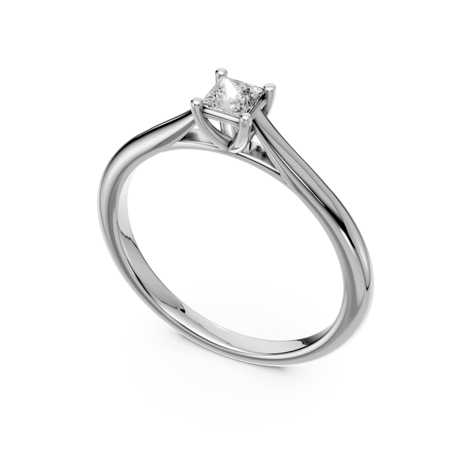 Inel de logodna din platina cu un diamant solitaire de 0.2ct