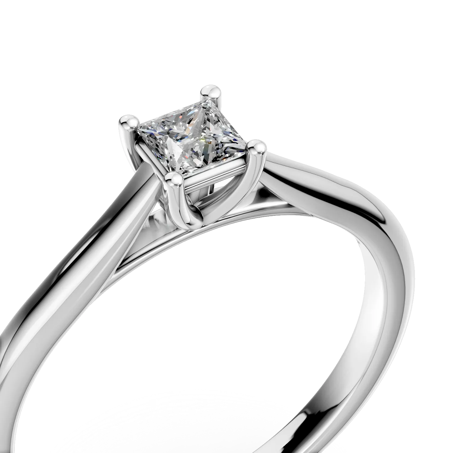 Inel de logodna din platina cu un diamant solitaire de 0.2ct