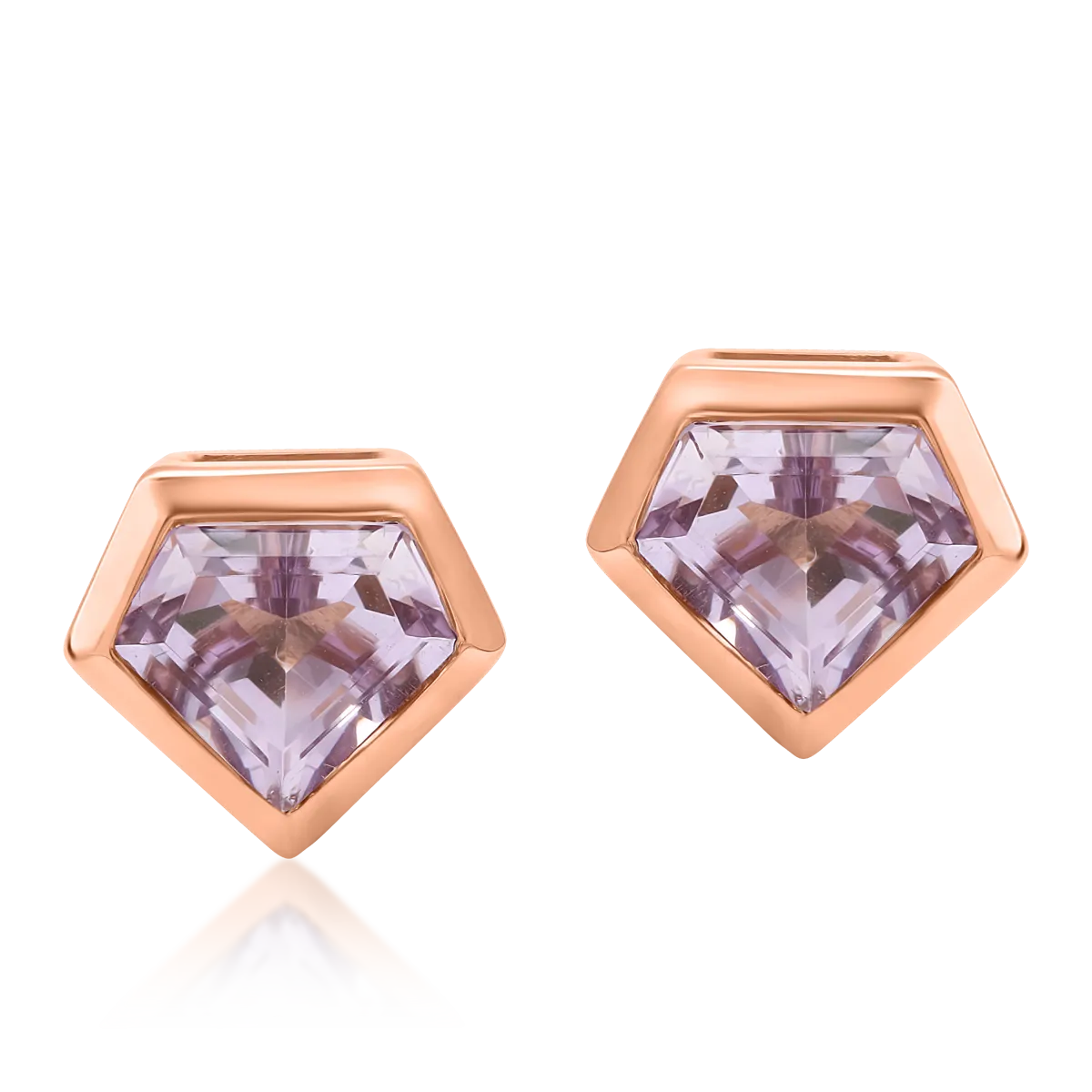 18K rose gold earrings with pink amethysts of 1.029ct-122654