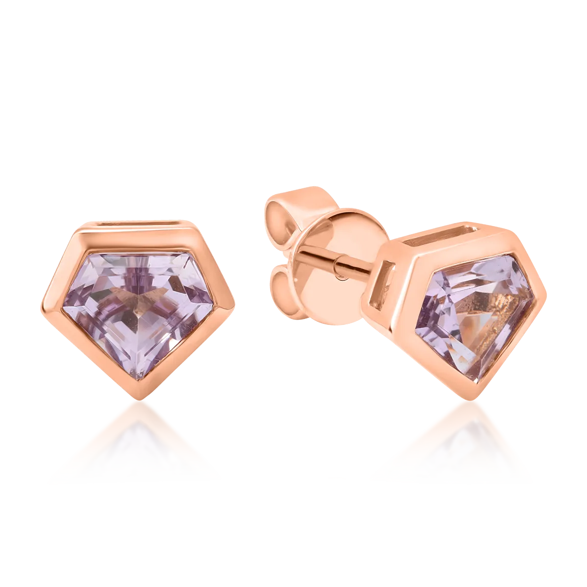 Cercei din aur roz cu ametiste roz de 1.029ct