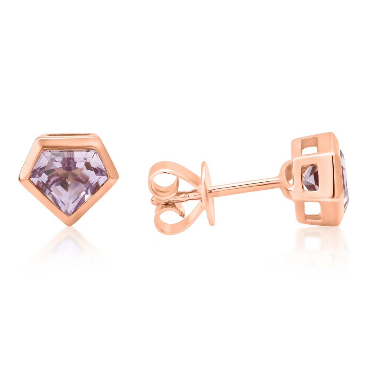 Обеци от 18K розово злато с розови аметисти от 1.029ct