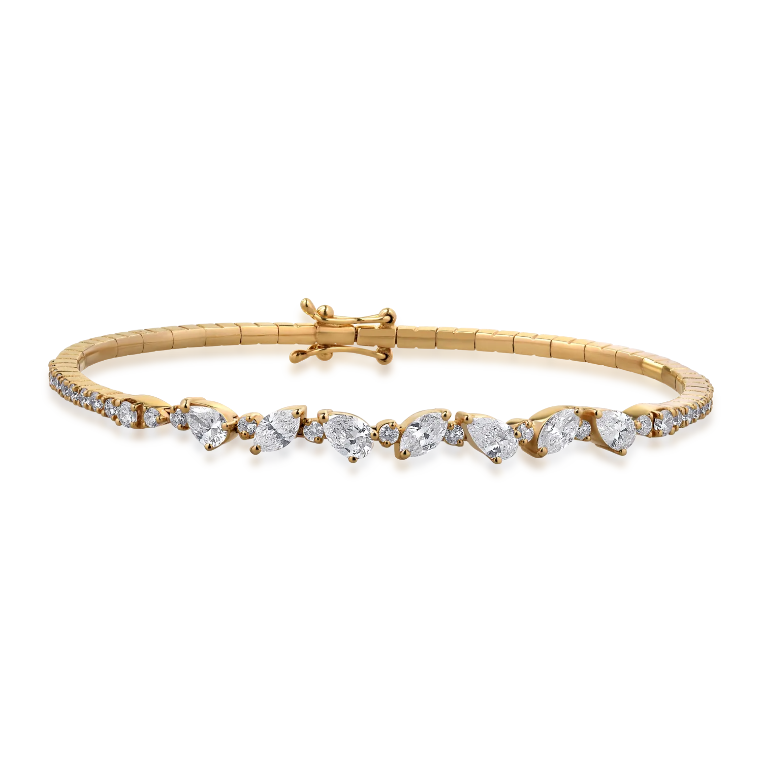Teilor Bratara din aur galben cu diamante marquise, pear si rotunde de 2.21ct