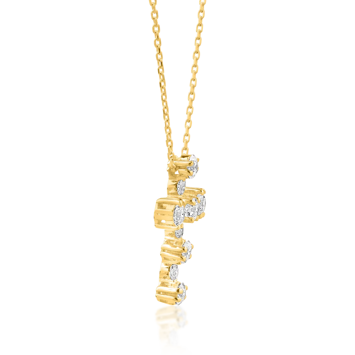 18K yellow gold pendant necklace with 0.61ct diamonds