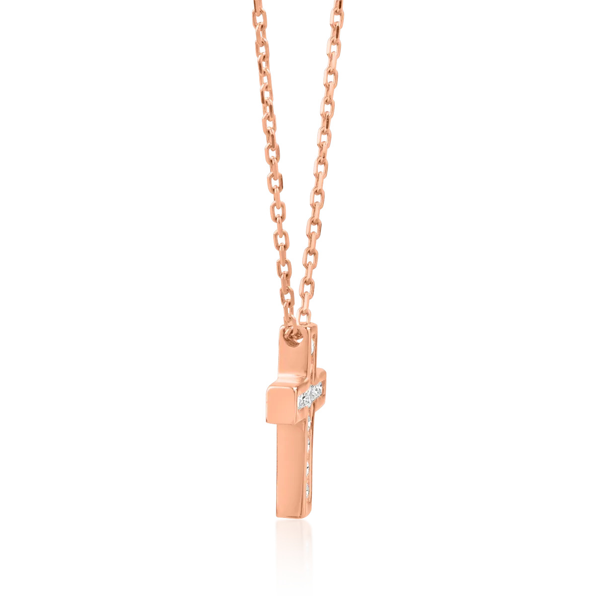 18K rose gold pendant necklace with 0.07ct diamonds