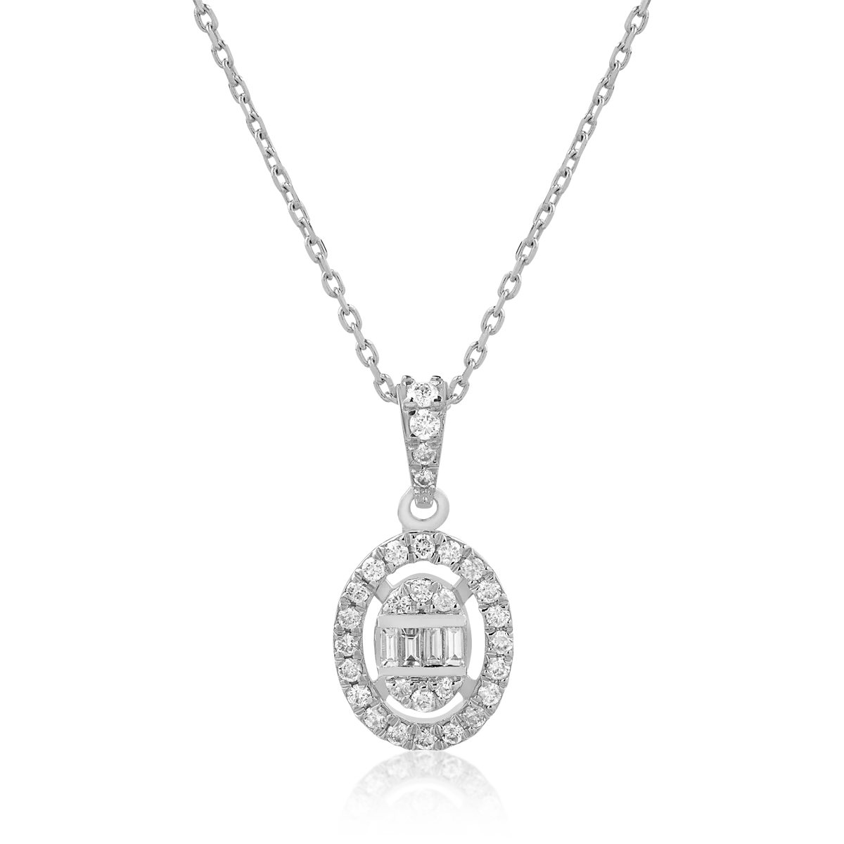 18K white gold pendant necklace with 0.19ct diamonds