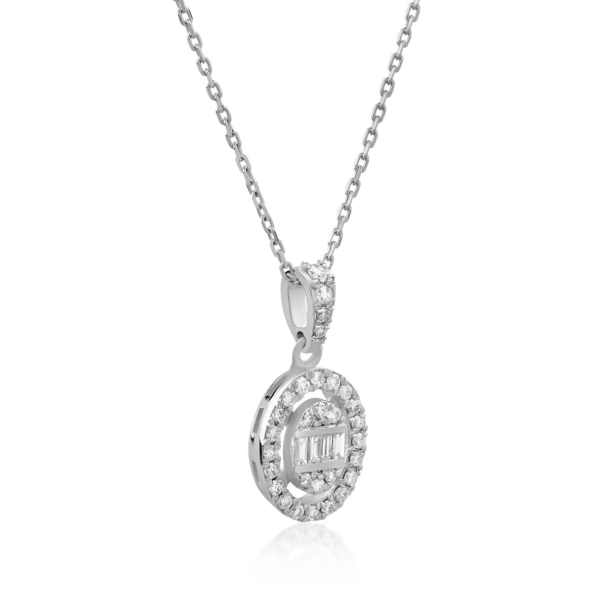 18K white gold pendant necklace with 0.19ct diamonds