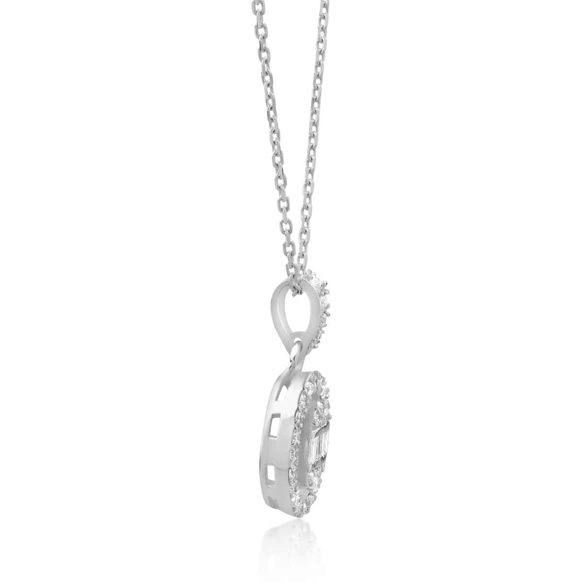 18K white gold pendant necklace with 0.19ct diamonds