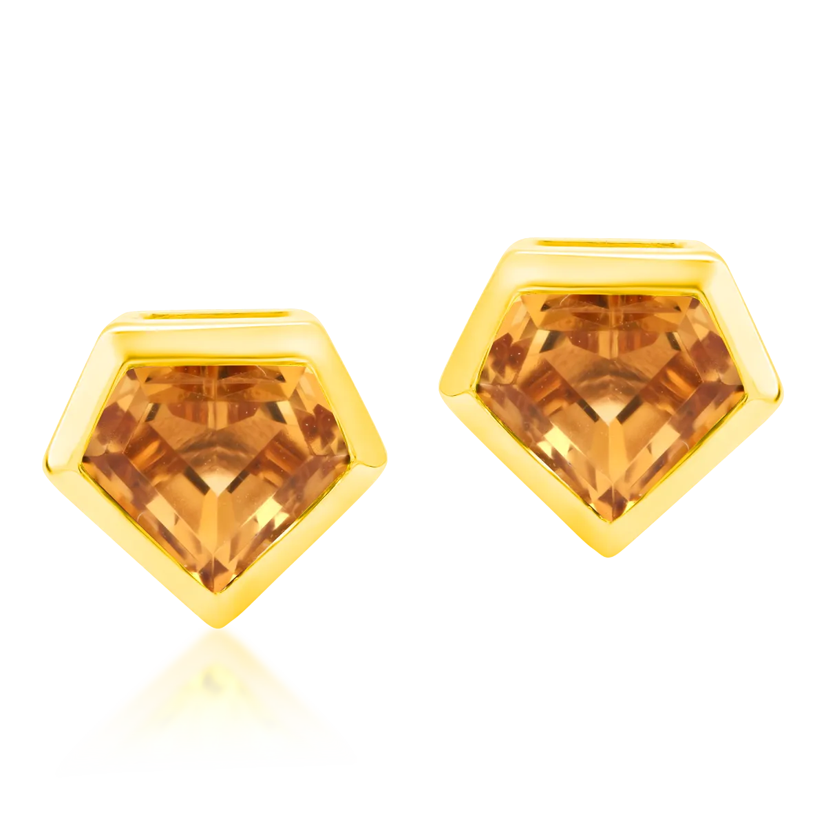 18K yellow gold earrings with 1.084ct citrine