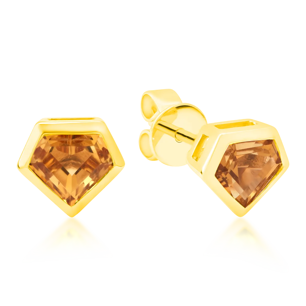 18K yellow gold earrings with 1.084ct citrine