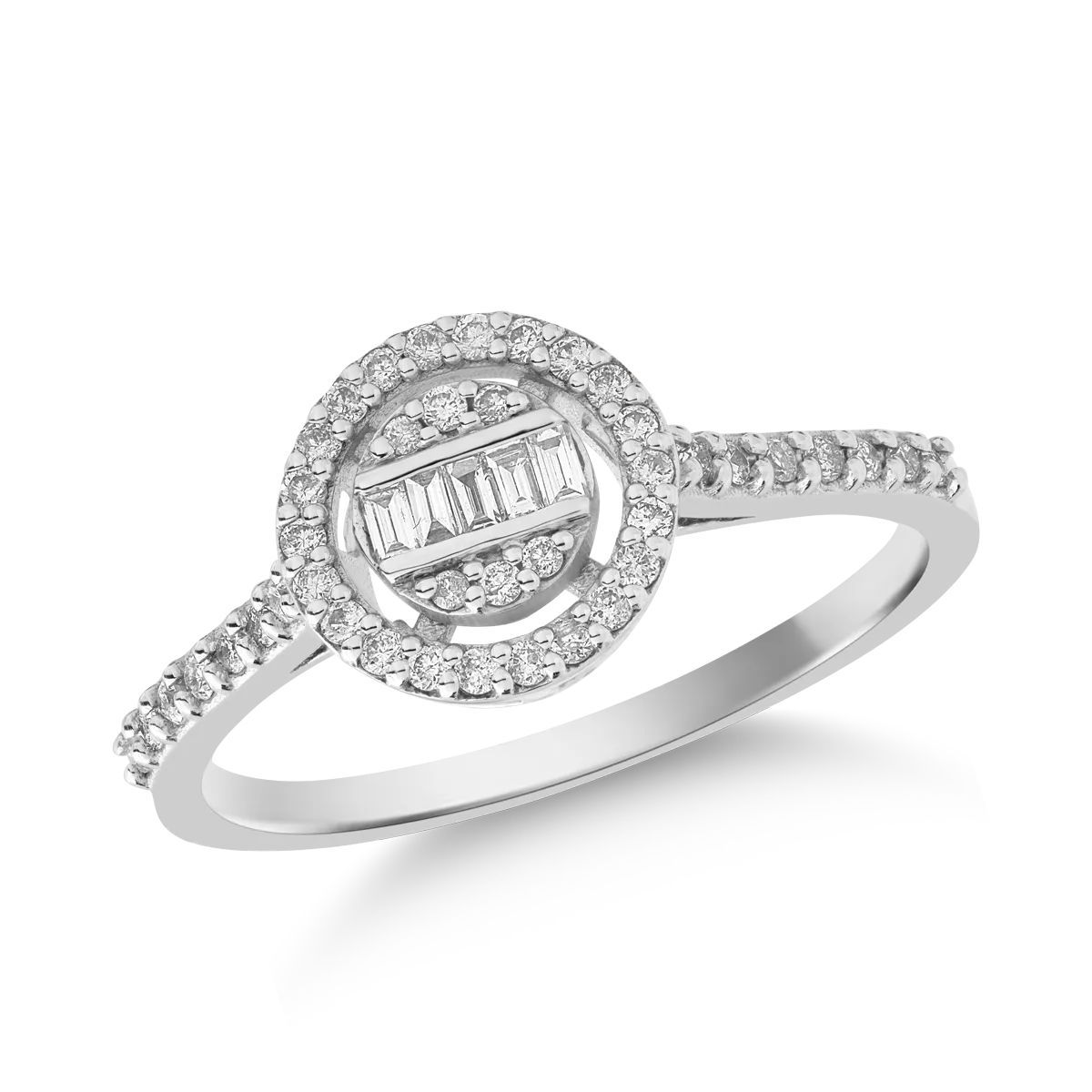 18 karátos fehérarany gyűrű 0.36 karátos gyémántokkal
