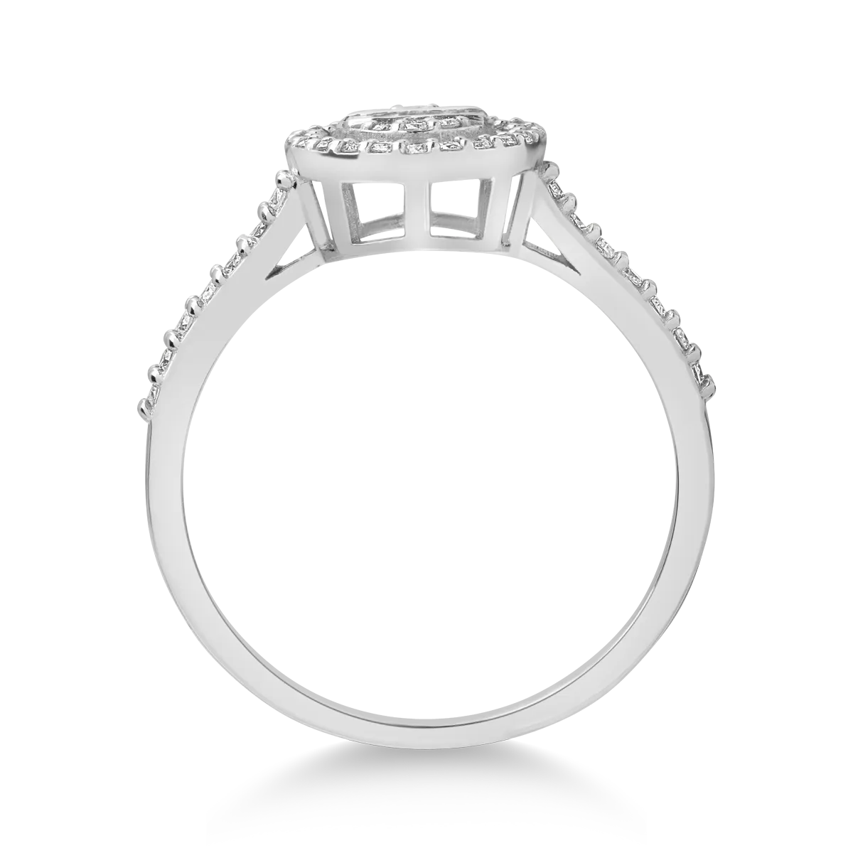 18 karátos fehérarany gyűrű 0.36 karátos gyémántokkal