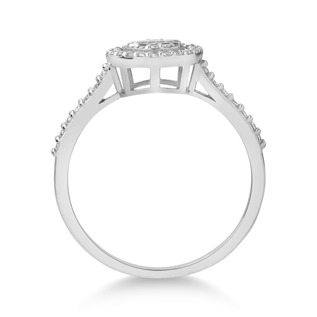 Inel din aur alb de 18K cu diamante de 0.36ct