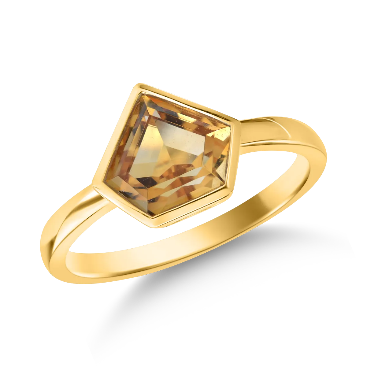 18K yellow gold ring with 1.222ct citrine