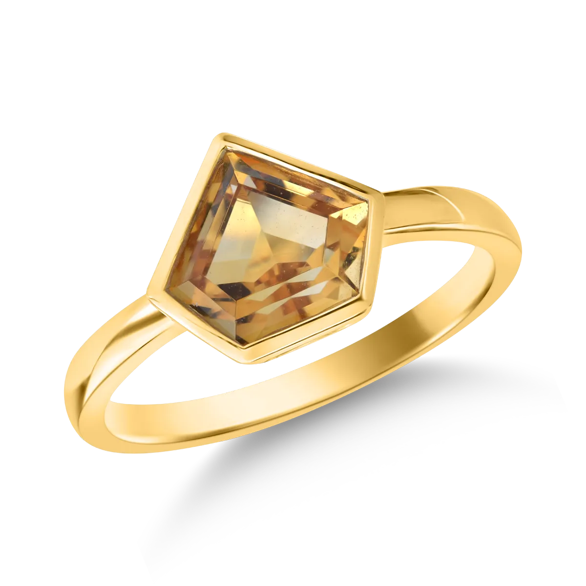 Pierścionek z żółtego 18K złota z cytrynem o masie 1.222ct-122747