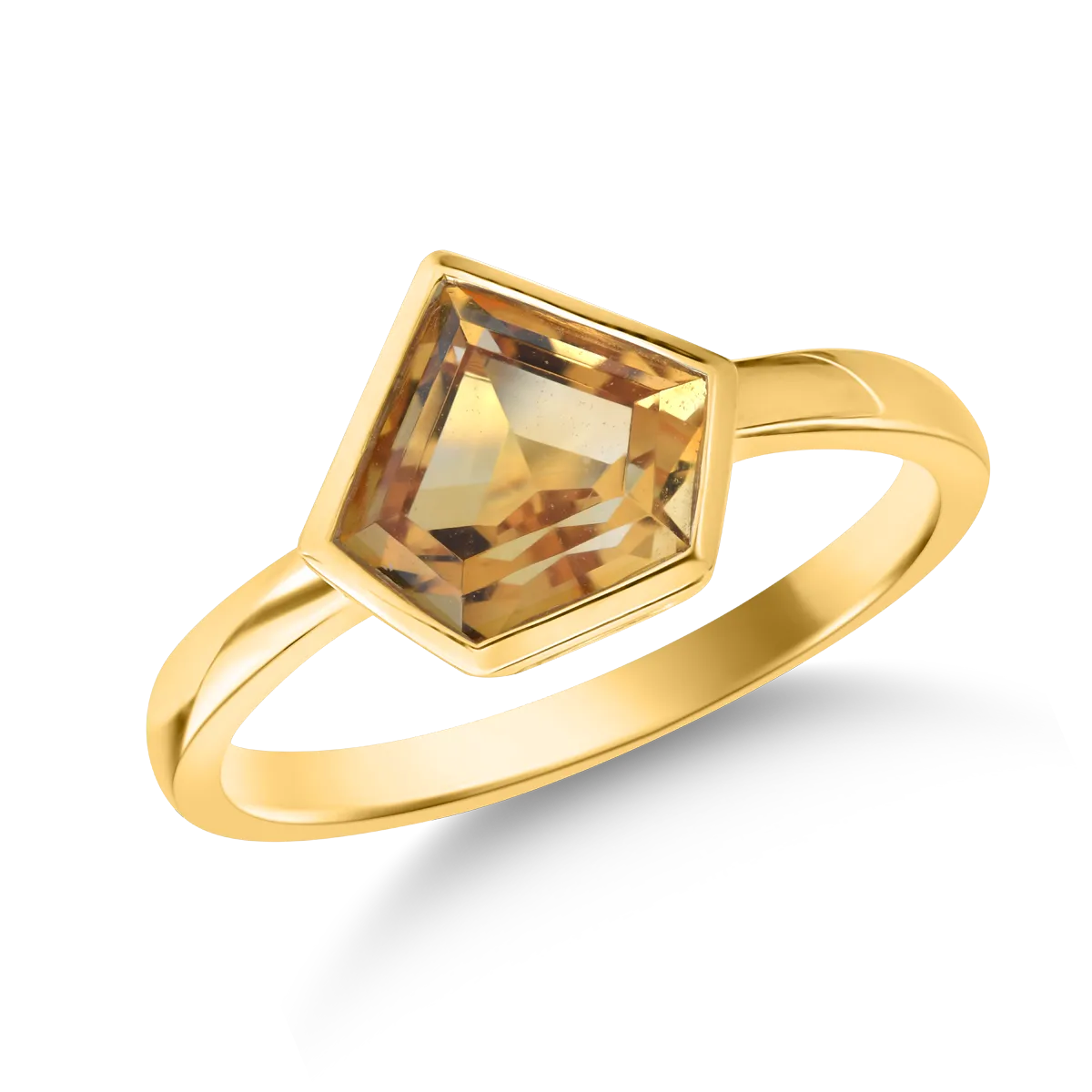 18K yellow gold ring with 1.156ct citrine