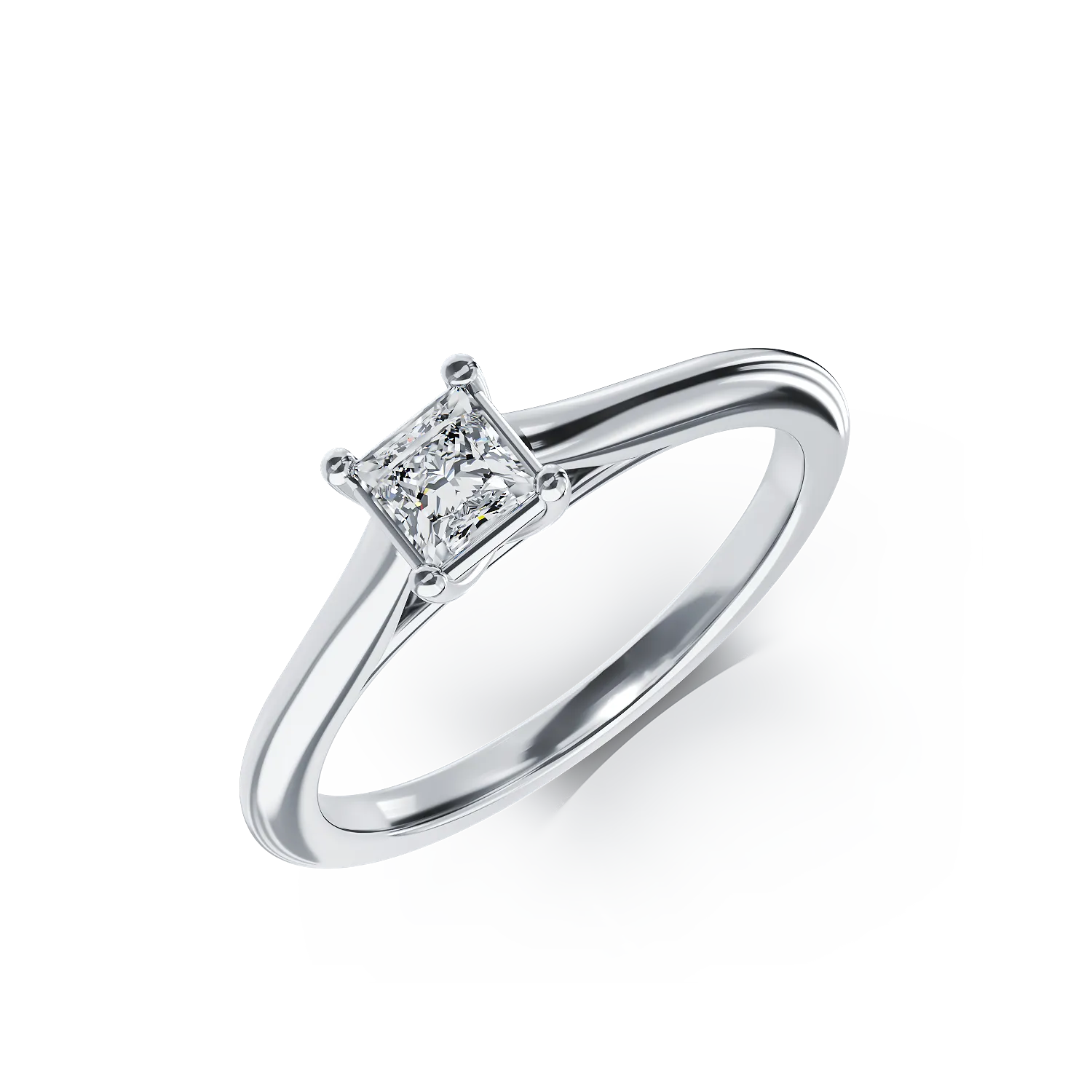 Платинен годежен пръстен с диамант пасианс 0.33ct
